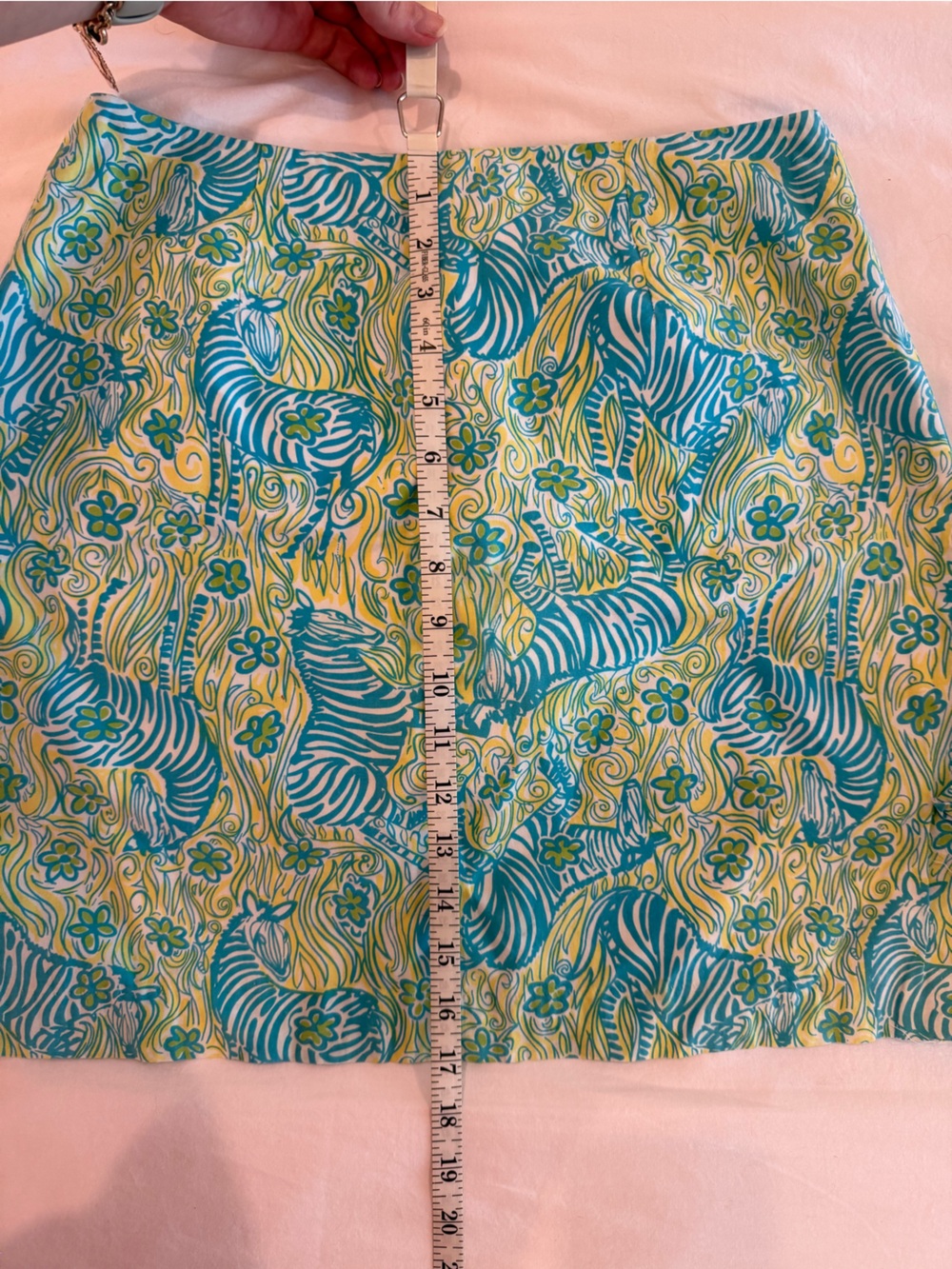 Vintage Early 2000’s Lilly Pulitzer Aqua & Lime Zebra Print Mini Skirt - Picture 9 of 13